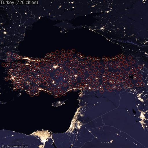 Turkey night lights from space